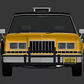 Vintage Yellow Taxi Cab With Black Roof And Classic Exterior Design