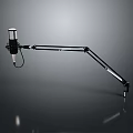 Modern Household Adjustable Microphone Stand With Flexible Arm Stable Base And Reflective Surface 3d model