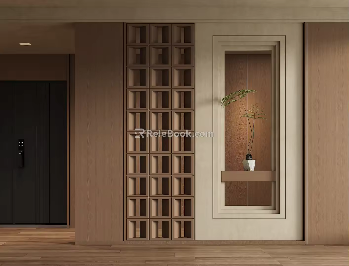 Middle Ancient Style Entrance Partition Silent Wind Partition Hollow Partition Landscape Partition Entrance Door Landscape Wall 3d model