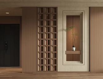 Middle Ancient Style Entrance Partition Silent Wind Partition Hollow Partition Landscape Partition Entrance Door Landscape Wall 3d model