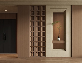 Middle Ancient Style Entrance Partition Silent Wind Partition Hollow Partition Landscape Partition Entrance Door Landscape Wall 3d model