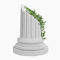European Roman column plaster column modeling plant 3d model