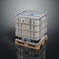 Industrial Plastic IBC Container With Metal Cage Wooden Pallet And Blue Top Cap