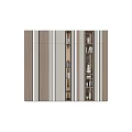Modern Mirrored Decorative Cabinet With Wooden Frames Books And Vases