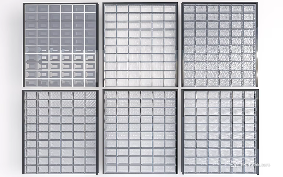 Versatile Grid Pattern Room Dividers With Various Textures And Decorative Panels 3d model