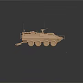 Military Armored Vehicle With 6 Wheels Protective Cage Open Rear Door And Top Weapon System