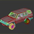 Classic Silver Square Body SUV With Off Road Tires And Shiny Exterior