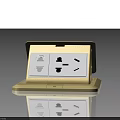 Modern Golden Flip Cover Floor Socket Electrical Outlet For Home Daily Use