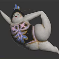 Elegant Decorative Furniture Sculpture Featuring Female Figure With Colorful Patterns And Blue Headdress