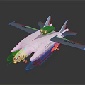 White Fighter Jet With Red Markings Number 6433 Twin Engines On Gray Background With Reflection