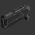 Futuristic Sci Fi Weapon 3D Rendered Handgun With Metallic Sleek Structure And Dark Purple Color