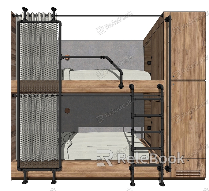 Industrial LOFT Bed Double Bed model