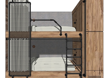 Industrial LOFT Bed Double Bed model