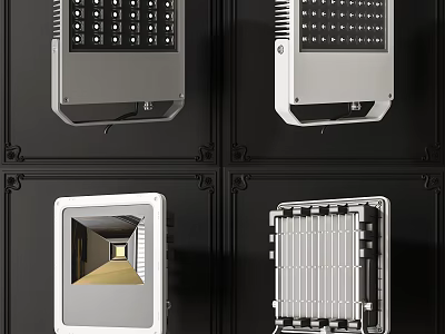Modern Decorative LED Lights With Square Aluminum Heat Sink And Wall Mounted Design 3d model
