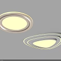 Modern Layered Circular Ceiling Lights With Warm Glow Design Mounted On Smooth Ceiling Surface 3d model