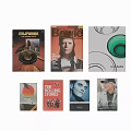 Decorative Book Ornament Set with Various Cover Designs Stacked as Home Decor Accents