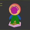 Astronaut Character With Transparent Helmet Containing Red Starfish And Space Scene