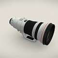 Professional Telephoto Camera Lens With Large Aperture Red Accent And Tripod Mount