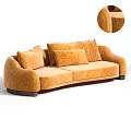 Elegant Modern Orange Velvet Multi Person Sofa With Comfortable Cushions And Stylish Design