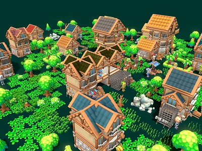 Medieval Town Asset Pack Cartoon House Cartoon Building Castle Cartoon Tree Cartoon Grass Cartoon Scene Attic 3d model