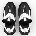 Black And White High Top Sneakers With Star Logo And Chunky Sole