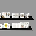 Books and Magazines Bookshelf Storage Rack 3d model