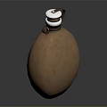 Brown Canteen With Metal Cap And Handle For Outdoor Water Storage