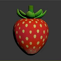 Fresh Red Strawberry With Yellow Seeds And Vibrant Green Leafy Top