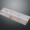 Long Rectangular Stone Slab With Multiple Holes And Natural Texture For Construction 3d model