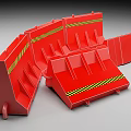 Red Traffic Safety Barriers with Yellow Black Warning Stripes for Road Protection