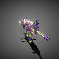 Ornate Purple And Green Assault Rifle With Decorative Patterns And Glowing Accents