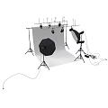 Professional Photography Studio Equipment With Studio Lighting Softboxes Backdrop And Light Stands