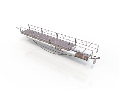 Industrial Metal Platform Equipment With Safety Railing And Support Components 3d model
