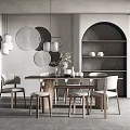 Nordic Dining Table and Chair Combination 3d model