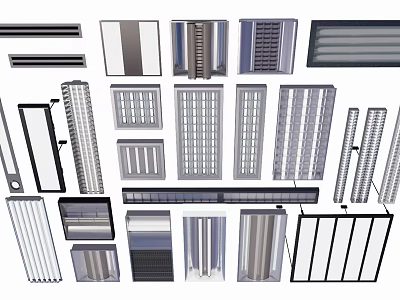 Various Grille Lights With Diverse Design Styles For Indoor Lighting Applications 3d model