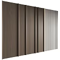 Modern Wall Decor Design With Vertical Wooden And Metallic Striped Panels For Home Interior