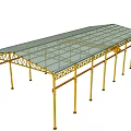 Industrial Equipment Steel Structure Shed With Yellow Supporting Frame And Metal Beams