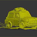 Vintage Red Taxi Car with Roof Rack Number 177 and 131 133 Round Headlights Retro Design