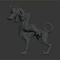 Two Headed Dog Fantasy Monster Game Movie Character 3D Model Design