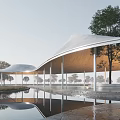 Modern Corridor Frame Curve Corridor Frame Curve Landscape Structure Curve Restaurant Post Station Curve Exhibition Center 3d model