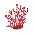 Red Coral Shaped Candle Holder With Multiple Branches For Tabletop Decoration 3d model