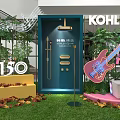 Floral Display in Shopping Mall Indoor Space With ISO Signage Greenery Tents and Fencing