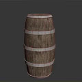 Rustic Wooden Barrel Design With Metal Hoops And Smooth Wooden Surface