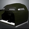 Detailed Aircraft Cockpit Model With Red Checkered Seats And Control Panels