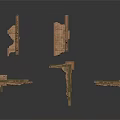 Ancient Historical Architectural Ruins With Broken Weathered Brick Wall Structures