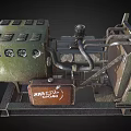 Industrial Diesel Generator Equipment With Green Housing Brown Component KNECHT D481 Label And Metal Structure
