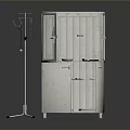 Medical Cabinet With Glass Door And Adjustable IV Stand For Medical Supplies Storage