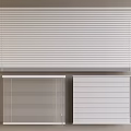 White Window Blinds In Different Styles For Home Interior Design 3d model