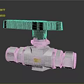 Polished Stainless Steel Ball Valve With Black Handle And Connection Fittings