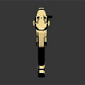Golden Modern Gun With Black Grip And Reflective Surface Design